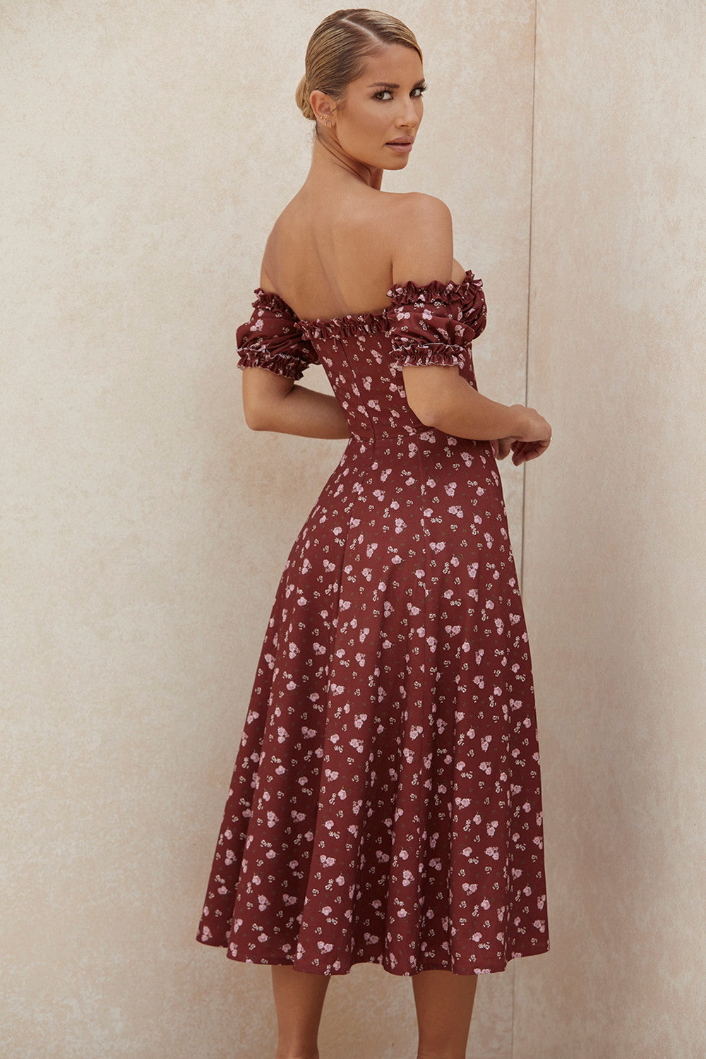 Robe d'été midi bustier fleurie