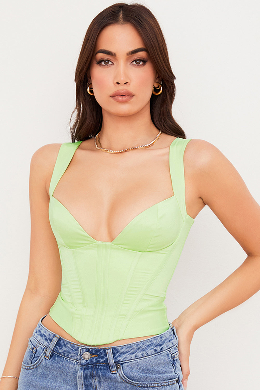 Corset en satin cristal