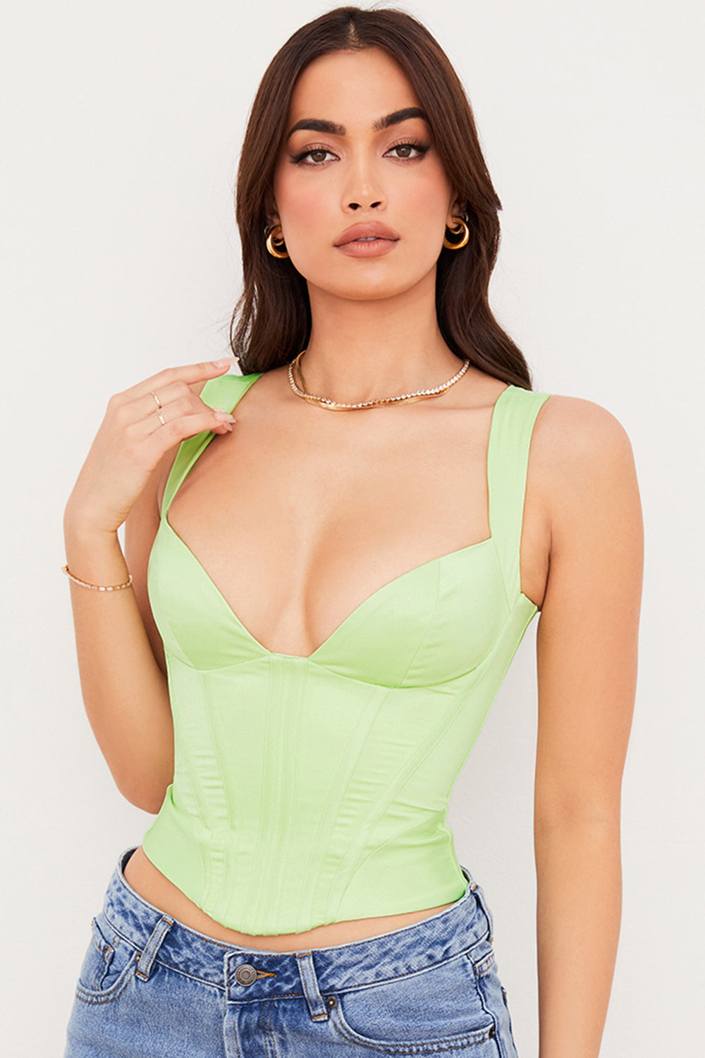 Corset en satin cristal