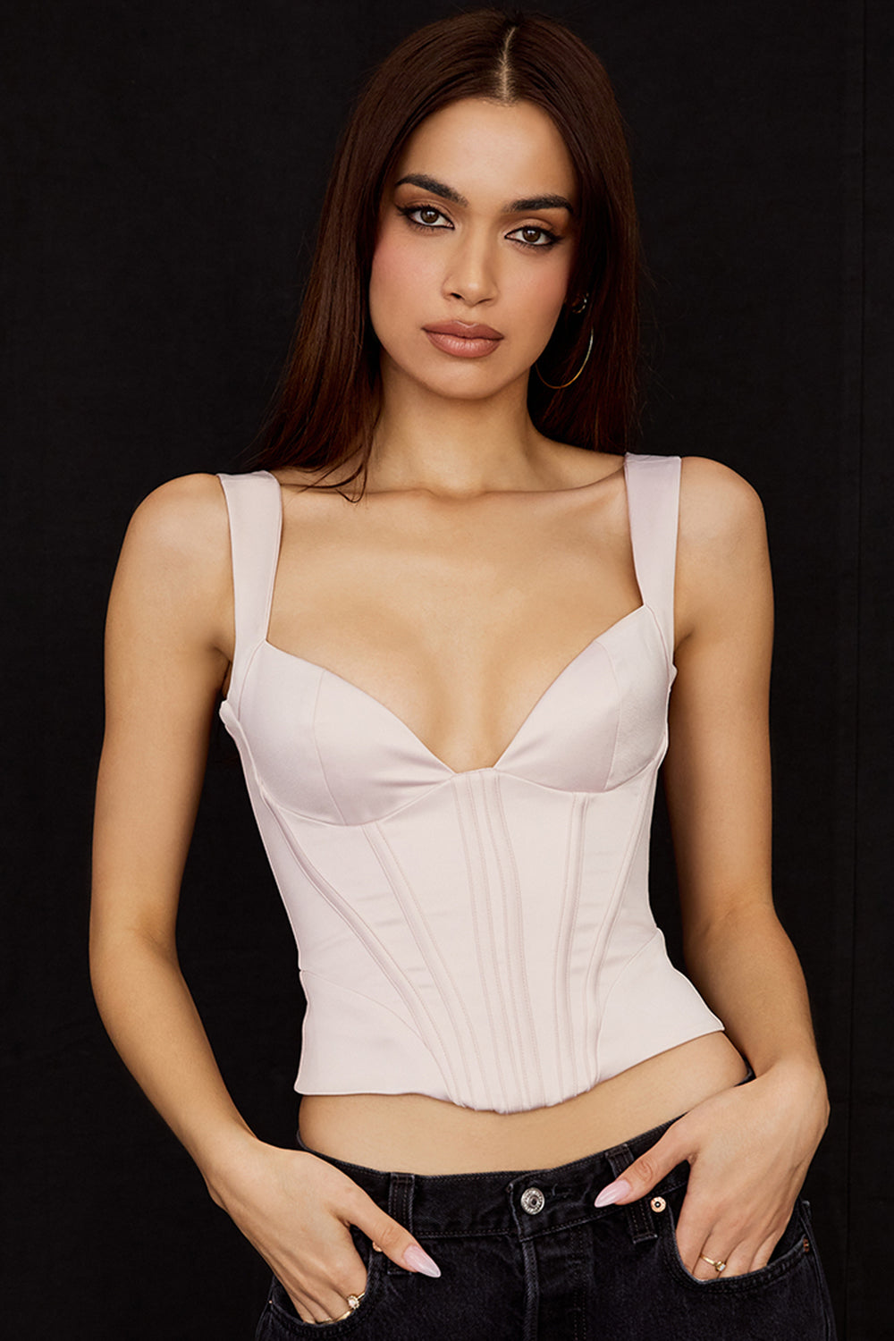 Corset en satin cristal