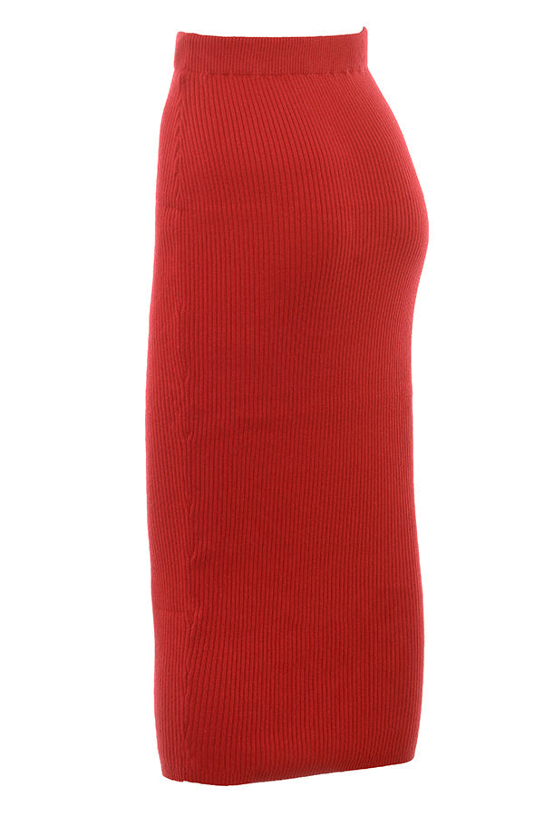 Pull en cachemire mélangé rouge écarlate avec noeud