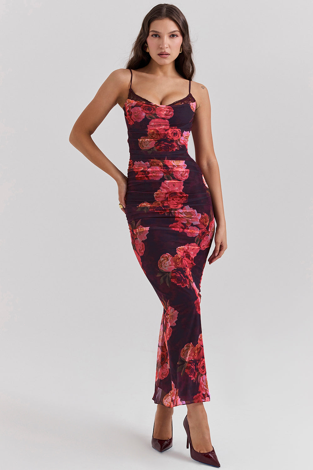 Robe longue fleurie romantique