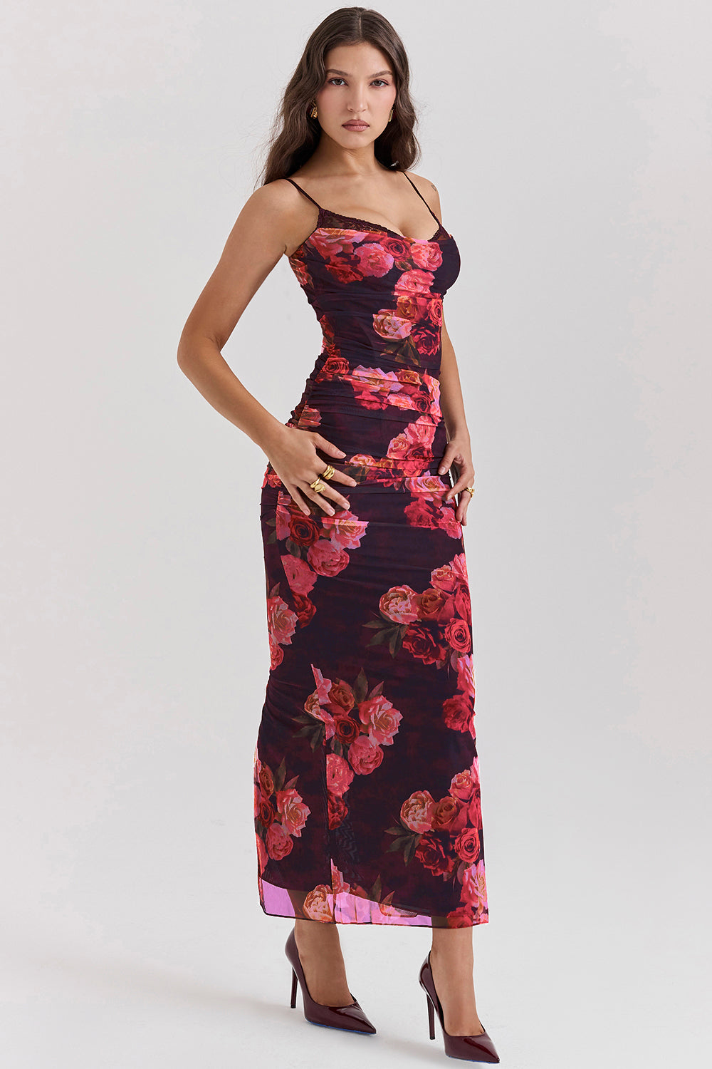 Robe longue fleurie romantique