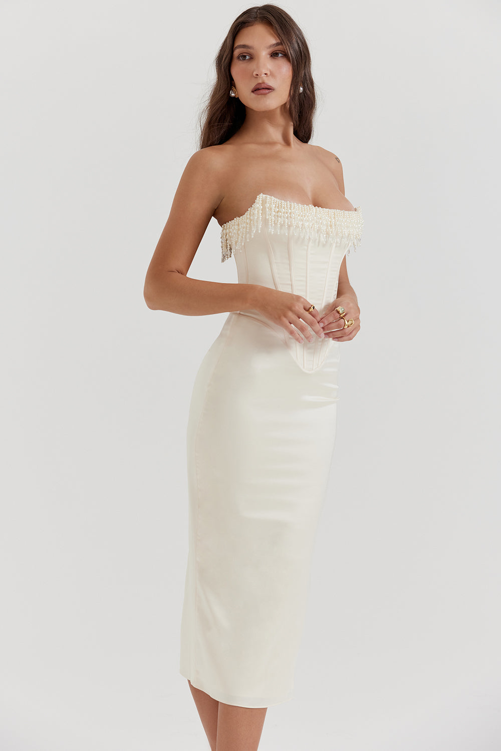 Robe bustier ornée de cràme vintage