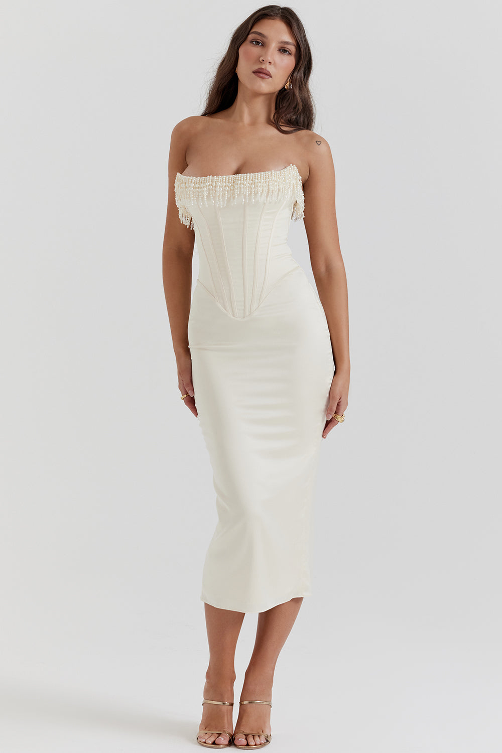 Robe bustier ornée de cràme vintage