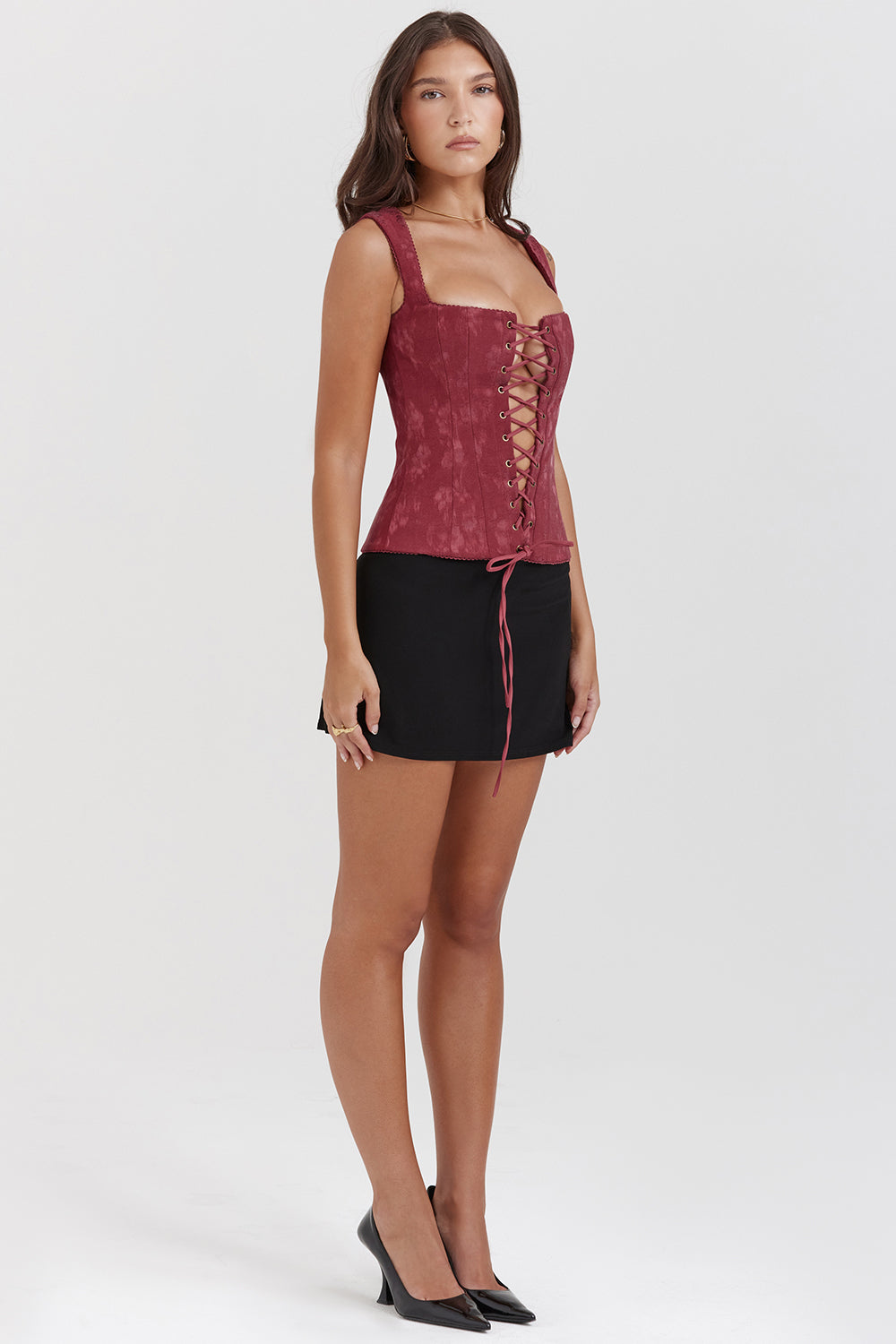 Corset fleuri Merlot