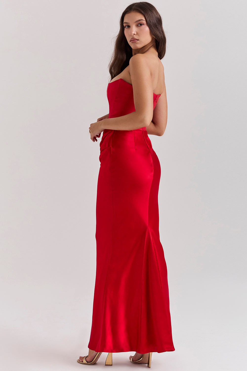Robe longue corset élégante sans bretelles