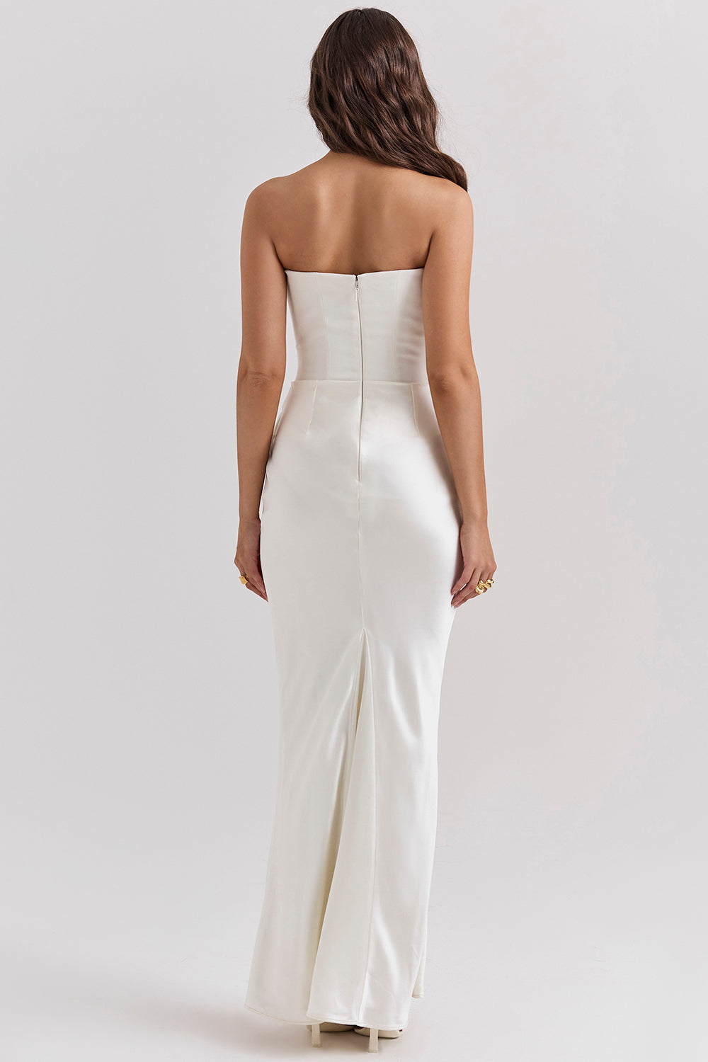 Robe longue corset élégante sans bretelles