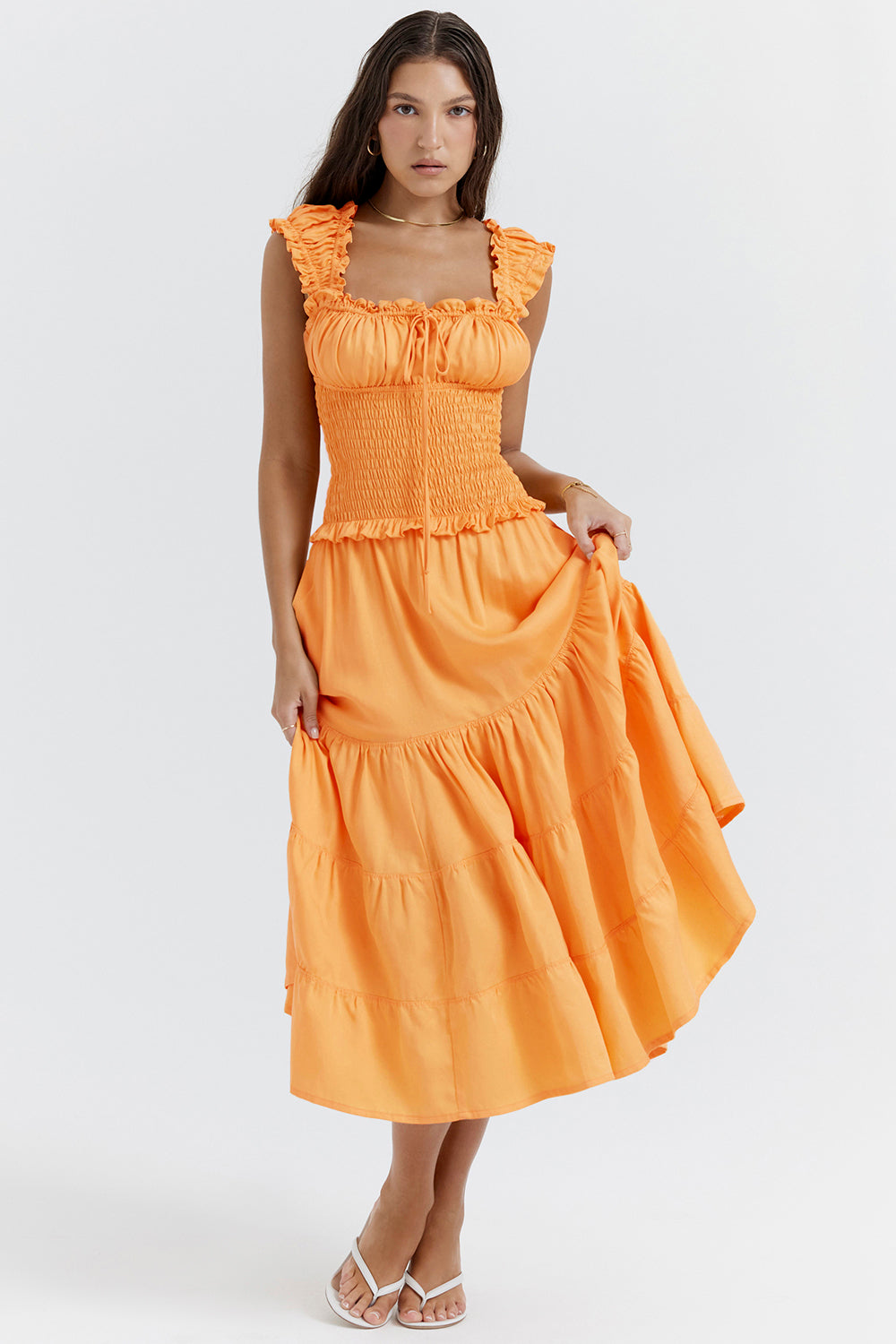 Robe d'été abricot