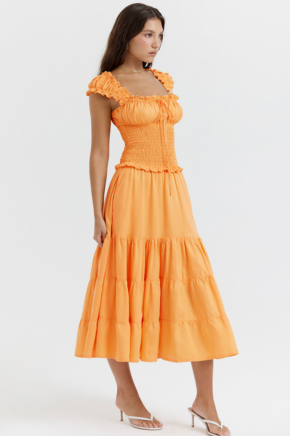 Robe d'été abricot