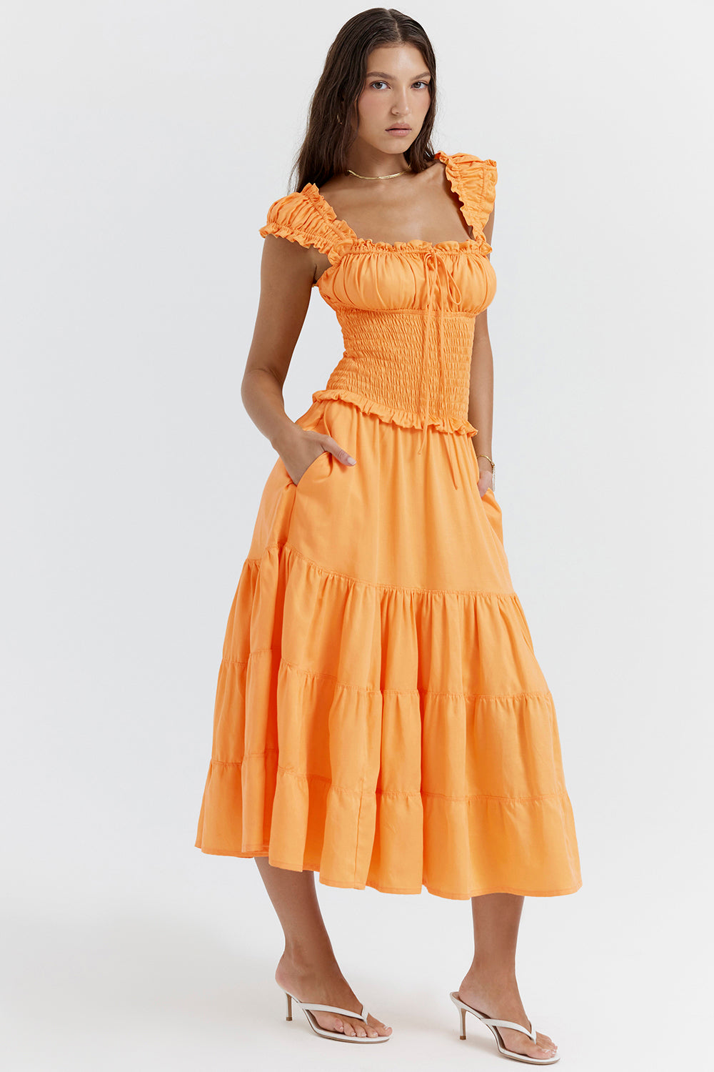 Robe d'été abricot