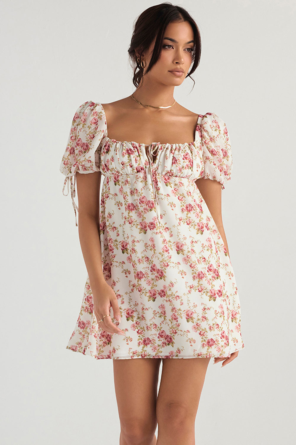 Mini-robe à imprimé roses