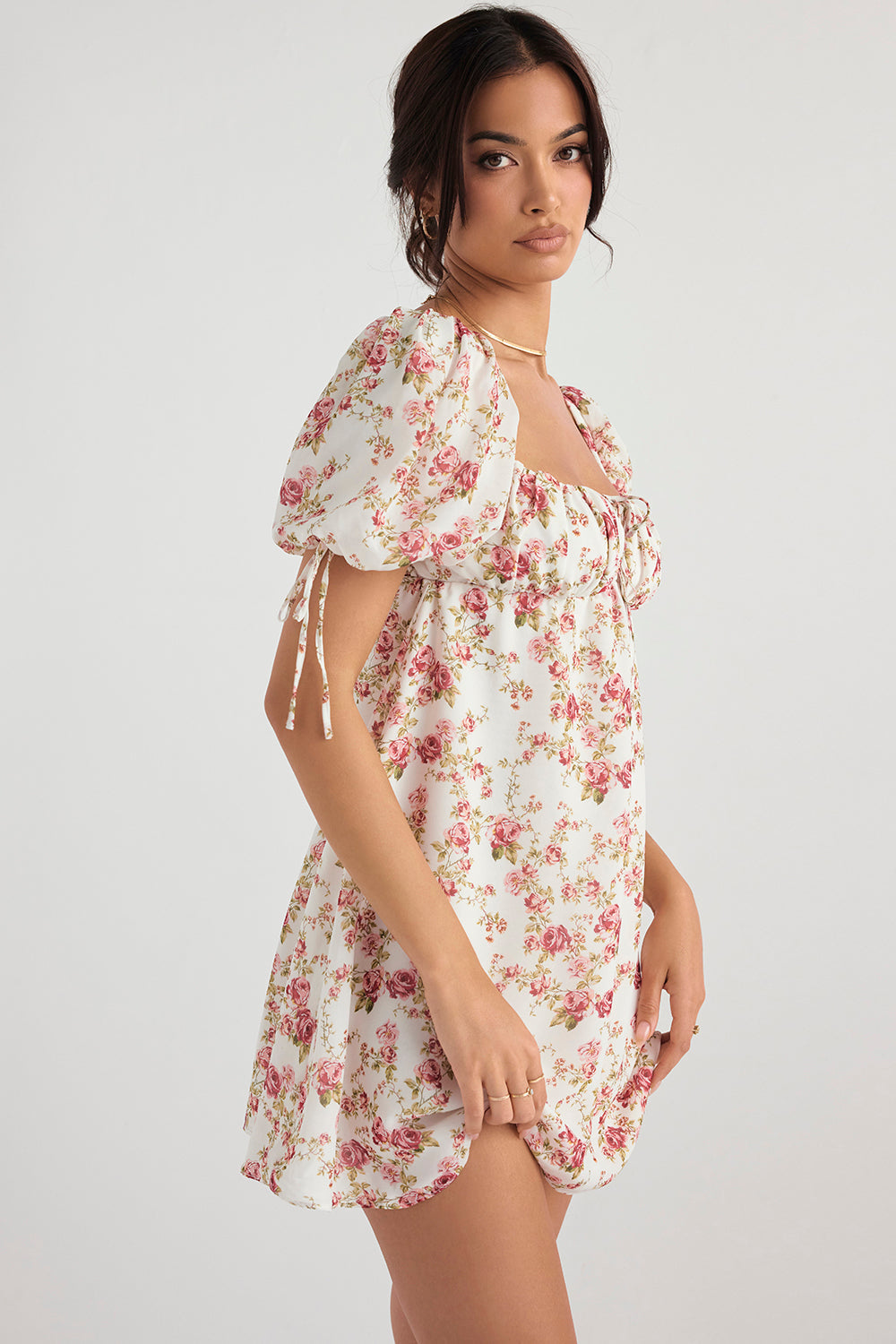 Mini-robe à imprimé roses
