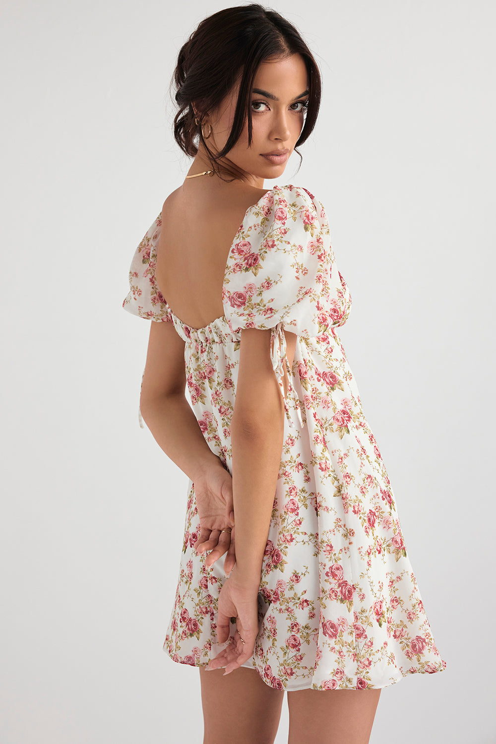 Mini-robe à imprimé roses