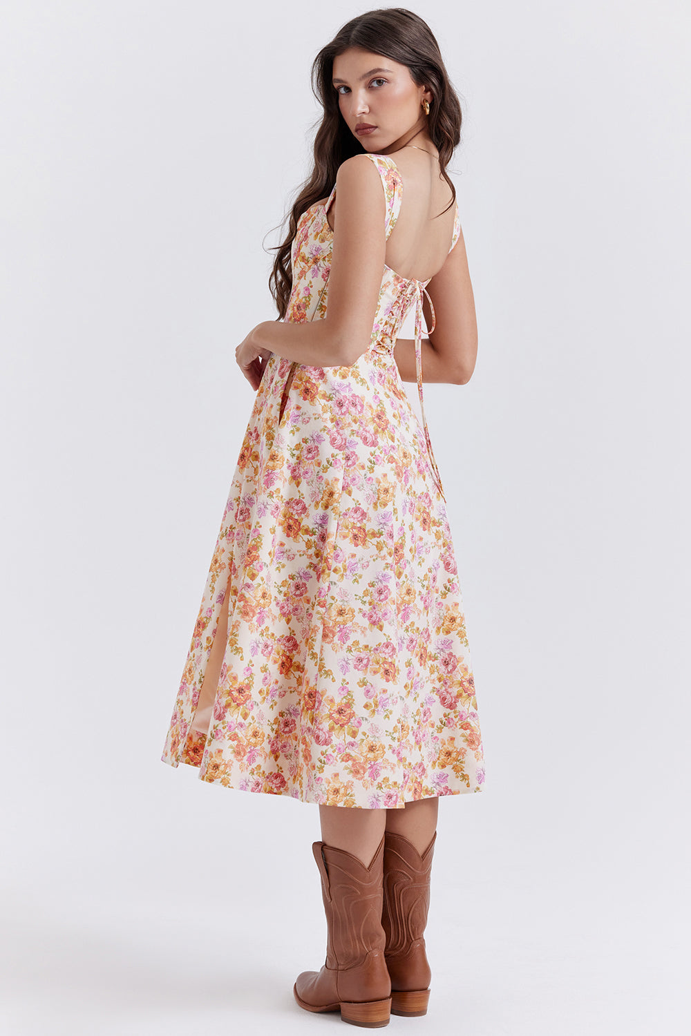 Robe d'été midi fleurie