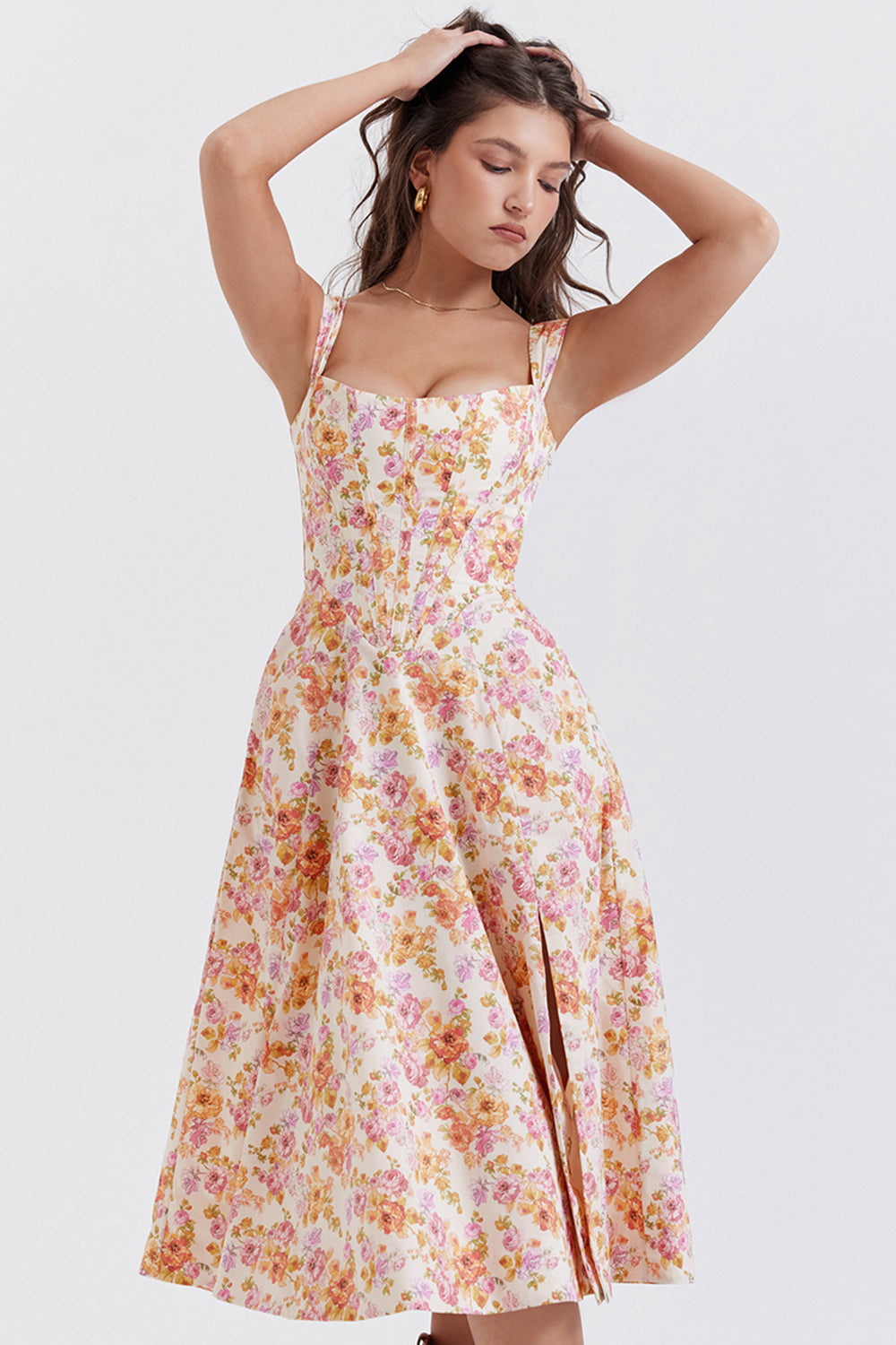 Robe d'été midi fleurie