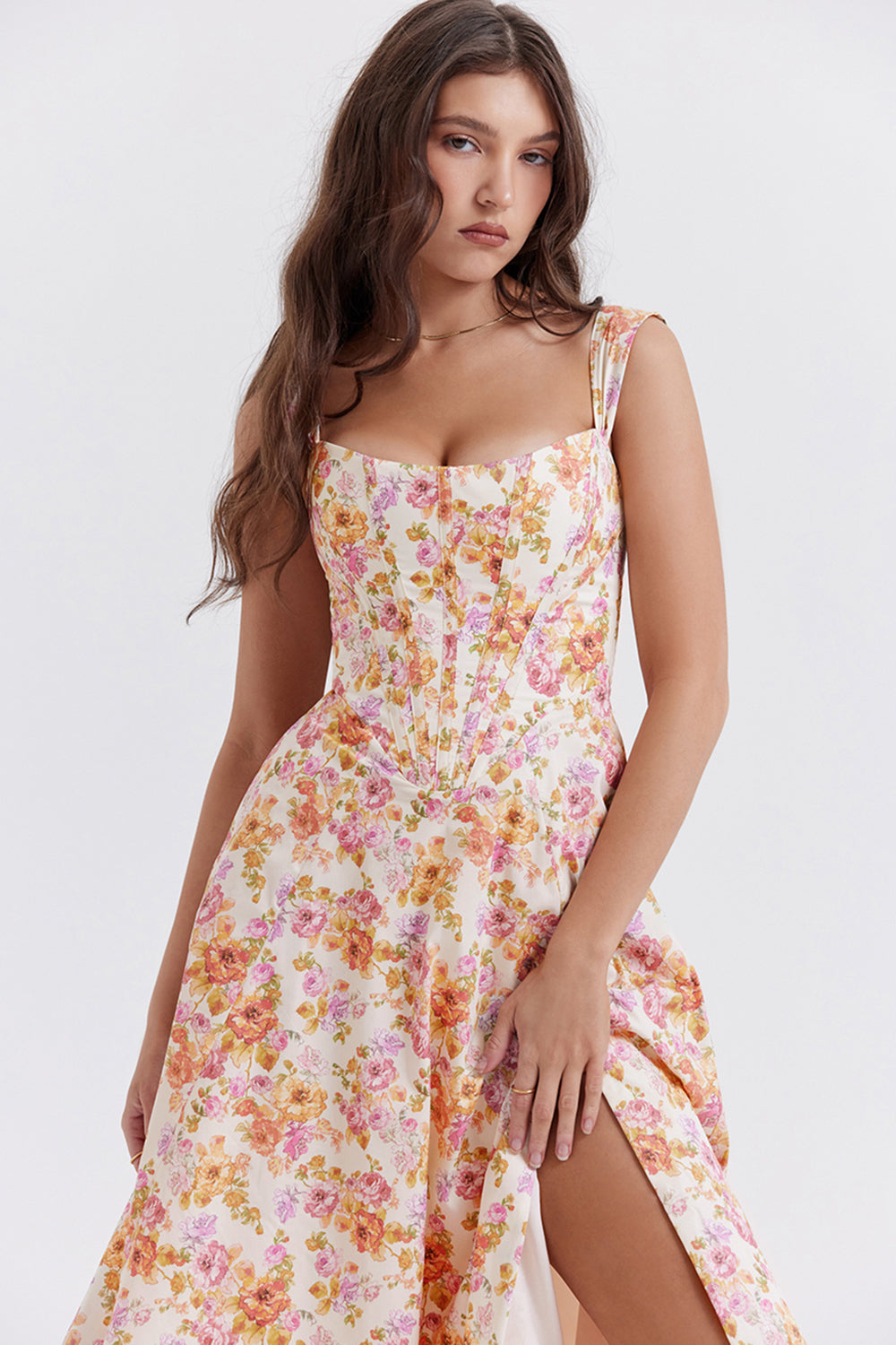Robe d'été midi fleurie