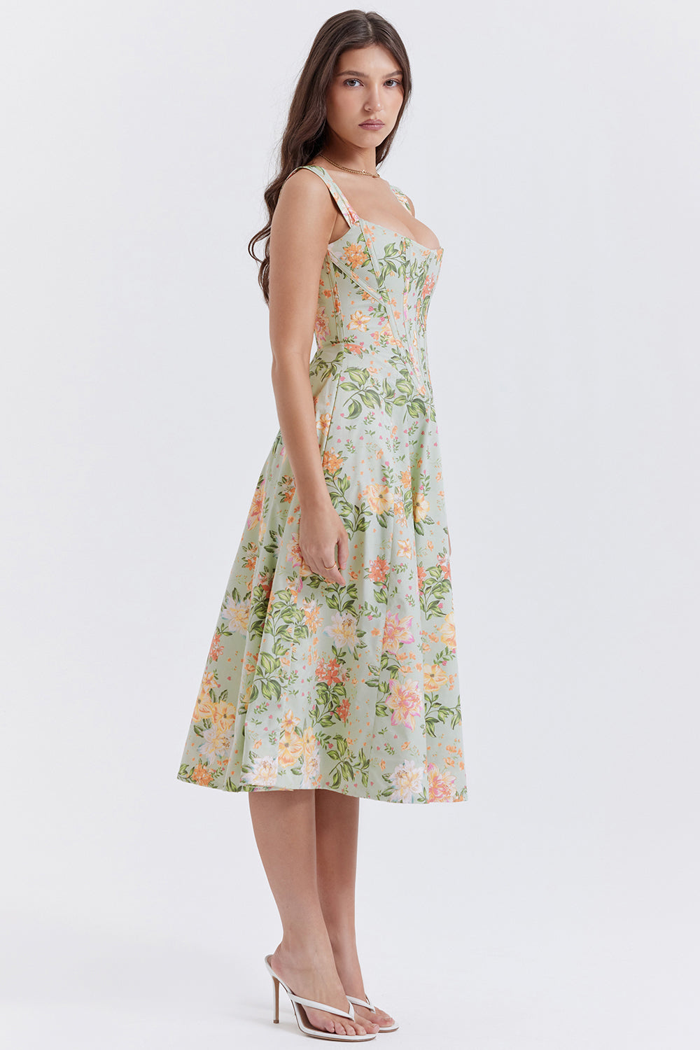 Robe d'été midi fleurie