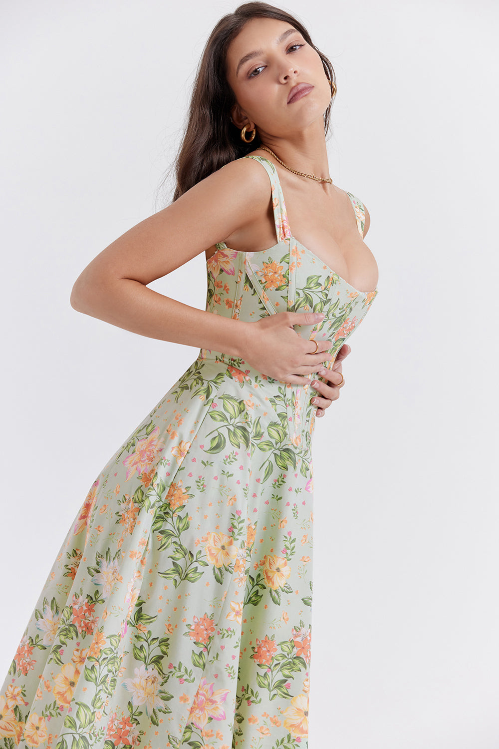 Robe d'été midi fleurie