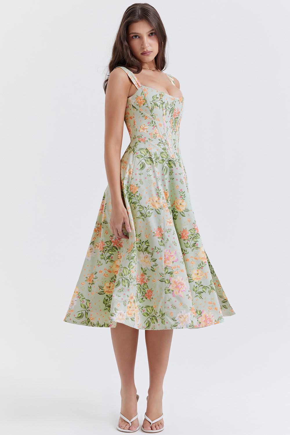 Robe d'été midi fleurie