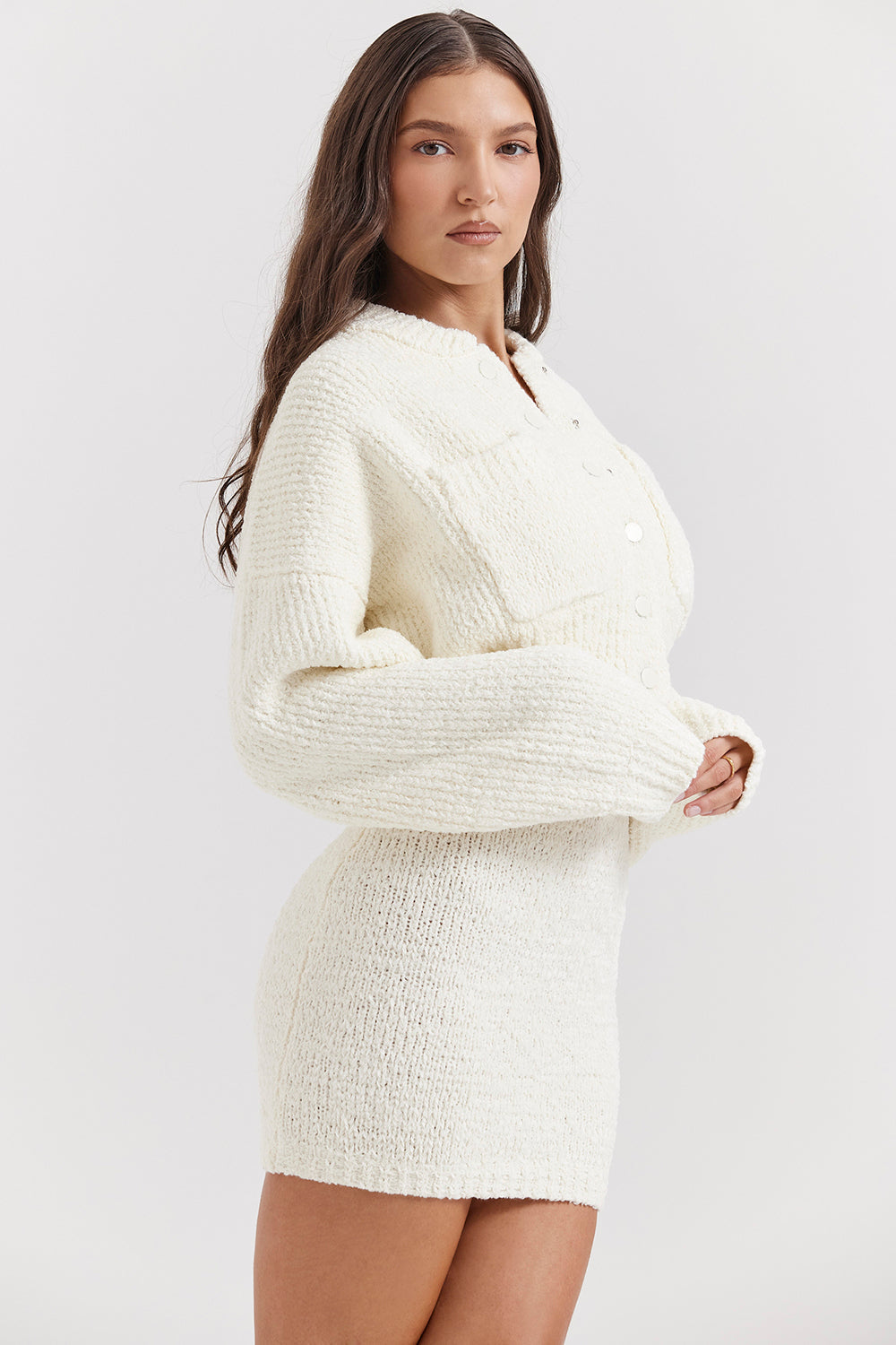 Gilet en chenille mélangé cràme