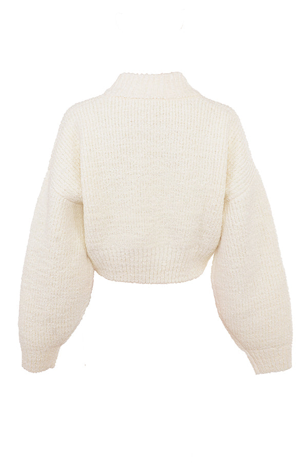Gilet en chenille mélangé cràme