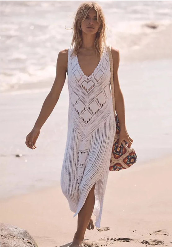 Robe d'été ajourée en maille