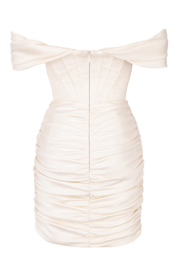 Robe corset en satin ivoire