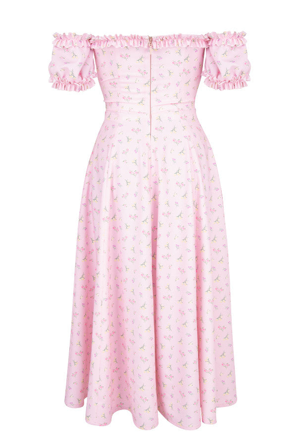 Robe d'été midi bustier fleurie