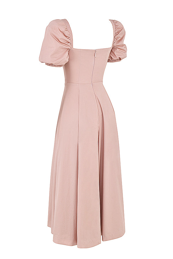 Robe d'été midi à manches bouffantes