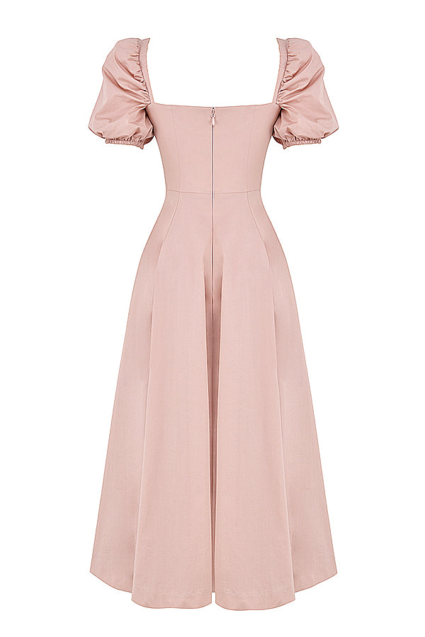 Robe d'été midi à manches bouffantes