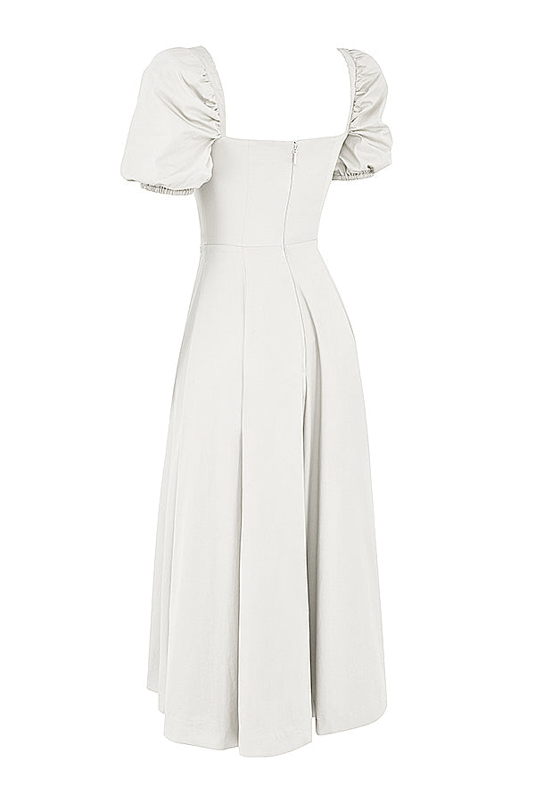 Robe d'été midi à manches bouffantes