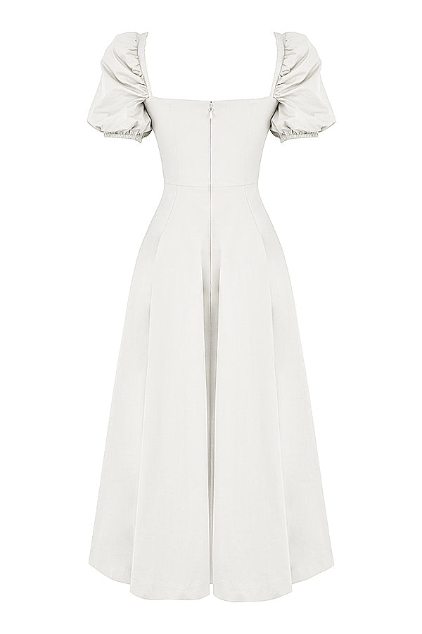 Robe d'été midi à manches bouffantes