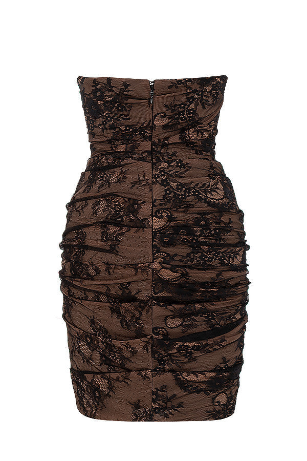 Robe corset bustier en dentelle noire
