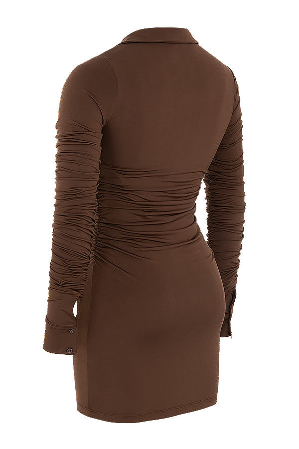 Robe chemise courte en jersey