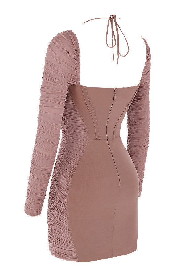 Mokka mini corset avec ruches