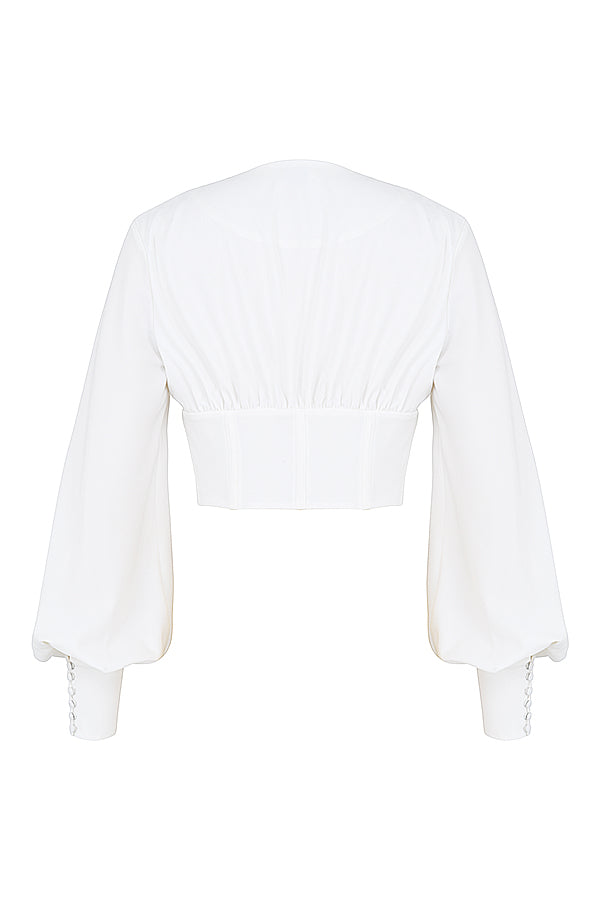 Corset blanc à lacets