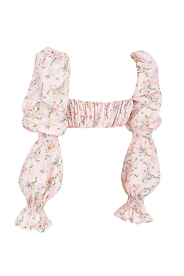 Haut brassiàre fleuri rose