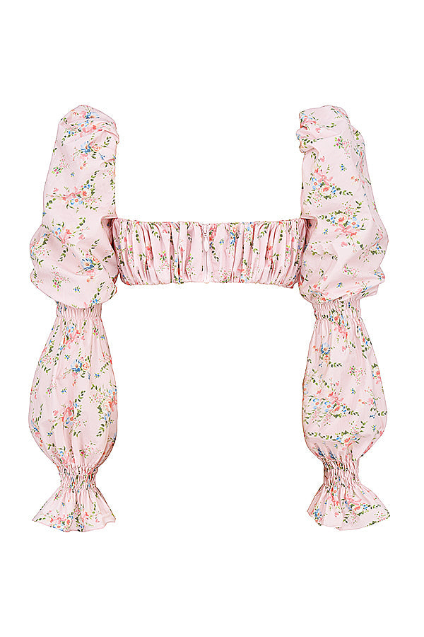 Haut brassiàre fleuri rose