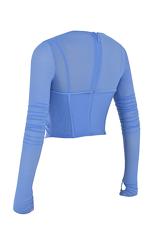 Corset coupe asymétrique Bleuet