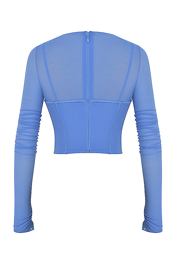 Corset coupe asymétrique Bleuet