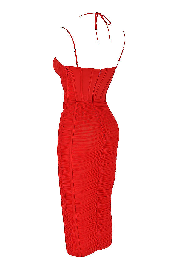 Robe midi à volants