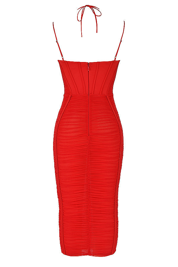 Robe midi à volants