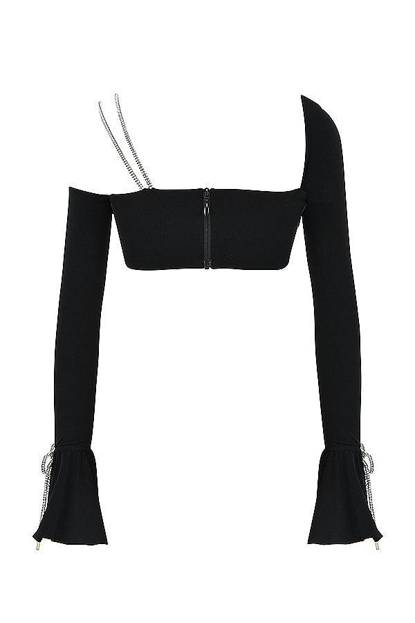 Top bandeau finition cristal noir
