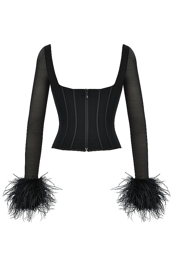 Corset noir finition résille
