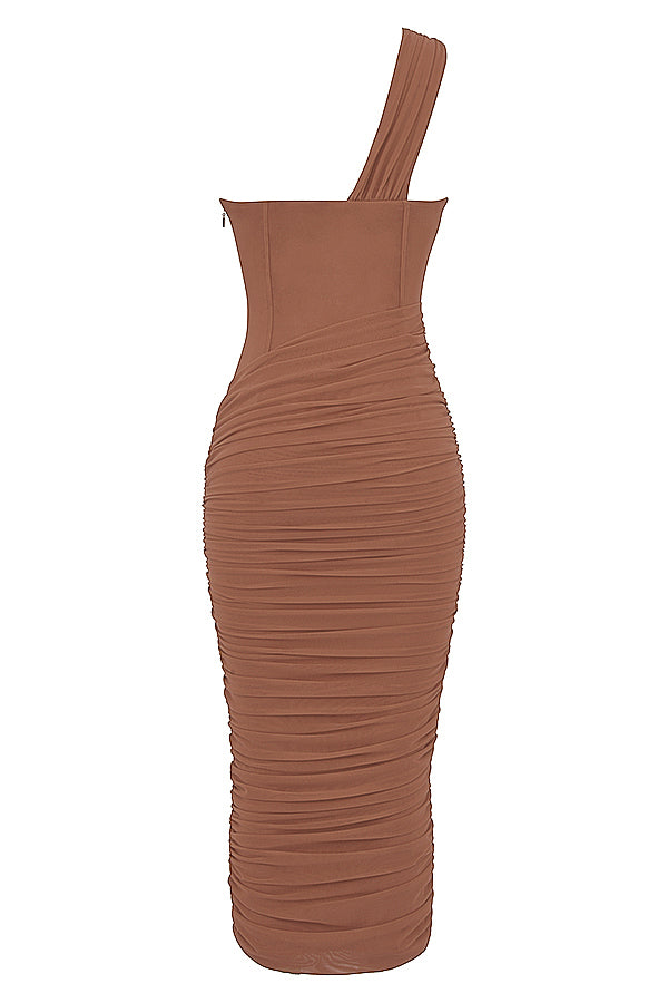 Robe midi asymétrique avec découpe