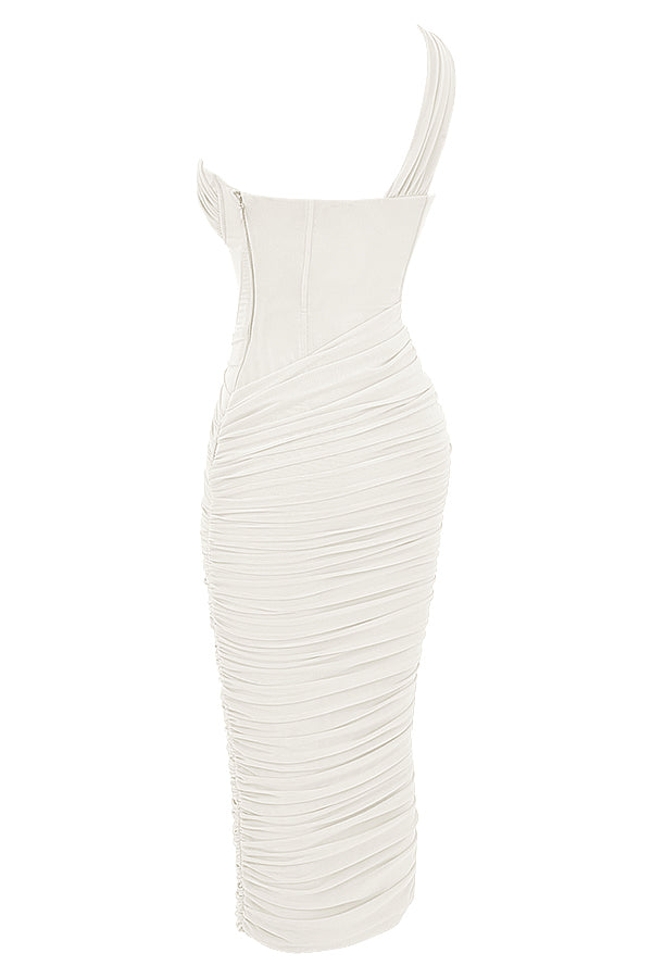 Robe midi asymétrique avec découpe