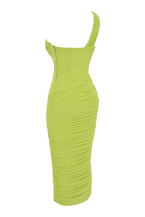 Robe midi asymétrique avec découpe