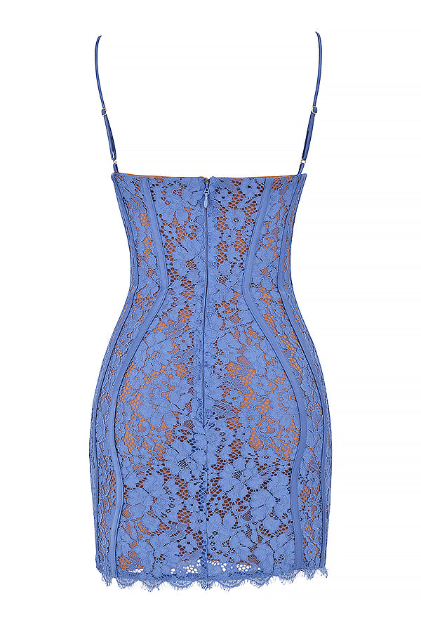 Mini-robe en dentelle lavande