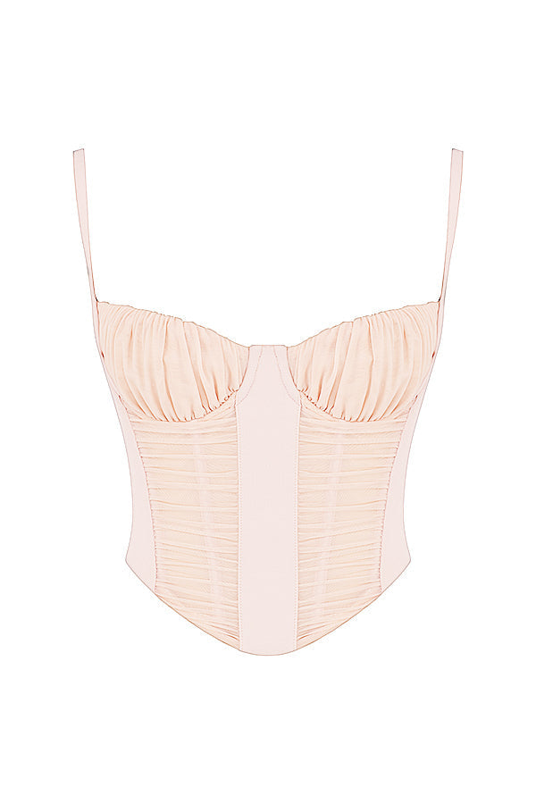 Corset froncé pivoine